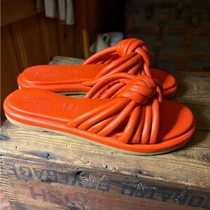 Seychelles Vibrant Orange Knotted Sandals size 10